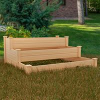 Kit de lit surélevé en bois extérieur pour fleurs et plantes