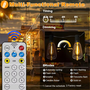 <span class=keywords><strong>Guirnalda</strong></span> de Luces Solares de 9M 15M 18M 30M, Bombilla <span class=keywords><strong>LED</strong></span> de Filamento ST38, 24V, Resistente a los Golpes, para Decoración de Patio, Fiesta, Jardín - Product Image 2