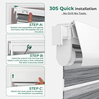 Stores zébrés électriques rechargeables sans perçage, sur mesure, fonctionnement silencieux, commande vocale Wi-Fi, pour intérieur, maison et bureau