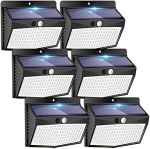 Lampes murales solaires LED extérieures IP65 étanches 5W blanc neutre dimmable en alliage d'aluminium angle de faisceau 120° - Product Image 1