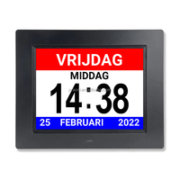 Horloges de démence de calendrier LCD numérique de 8 pouces certifiées CE ROHS FCC avec fonction de cadre photo numérique à mouvement électronique