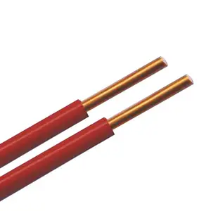 Fio elétrico de cobre isolado em PVC, cabo elétrico de 2,5 mm, fio plano duplo e cabo elétrico terra