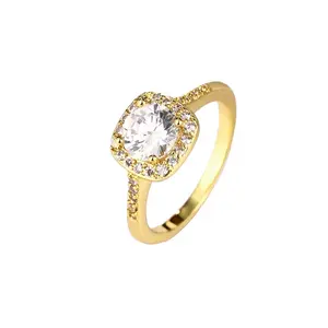 Модные бриллиантовые позолоченные кольца 18K для женщин, обручальные свадебные украшения