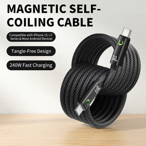 Câble <span class=keywords><strong>de</strong></span> charge rapide magnétique USB-C 240W PD en gros avec connecteur magnétique pour iPhone Samsung <span class=keywords><strong>Tablette</strong></span>, <span class=keywords><strong>cordon</strong></span> <span class=keywords><strong>de</strong></span> chargeur personnalisé avec logo - Product Image 2
