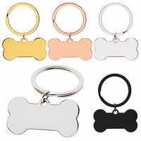 Blanko Haustier-ID-Anhänger aus Edelstahl in Gold, Roségold, Silber, Schwarz, Spiegelpoliert, Lasergravur, Hunde- und Katzen-Schlüsselanhänger, DIY, Kostenlose Muster