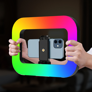Lumière Annulaire LED RGB 20W Portative pour Vlogging Extérieur, Lampe Vidéo Carrée pour Selfie et Éclairage <span class=keywords><strong>Photo</strong></span> de Téléphone Portable - Product Image 1