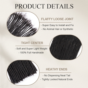Extensiones de <span class=keywords><strong>Cabello</strong></span> Remy Brasileño Afro Kinky Hechas a Mano, Suaves, Naturales, Negras, para Trenzas de Ganchillo - Product Image 3