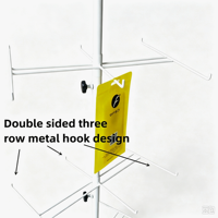 Support de présentation rotatif en métal pour magasin de détail moderne, idéal pour la papeterie, les cartes de vœux, les cartes postales, les bijoux et les accessoires.