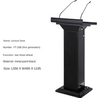 Pupitre de Conférence Intelligent Moderne pour Salle de Classe, Hôtel, Rostrum Numérique avec Microphone Col de Cygne