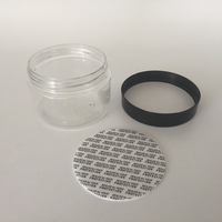 Bocal en plastique de 120ml/4oz, récipient rond transparent et transparent, à couvercle noir, vide, en PET, 120g, pour emballage alimentaire