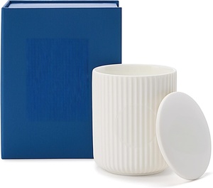 Porte-bougies personnalisés avec logo, décoratifs, en porcelaine mate, récipients à bougies en céramique embossée - Product Image 3