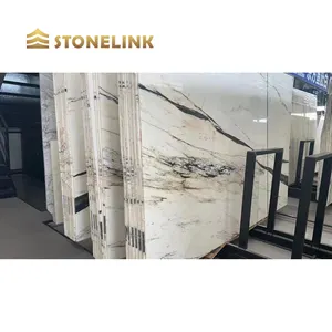 China Polished Panda Marble Stone Tiles Marble Flooring Panda White Yellow Marble Big Slab