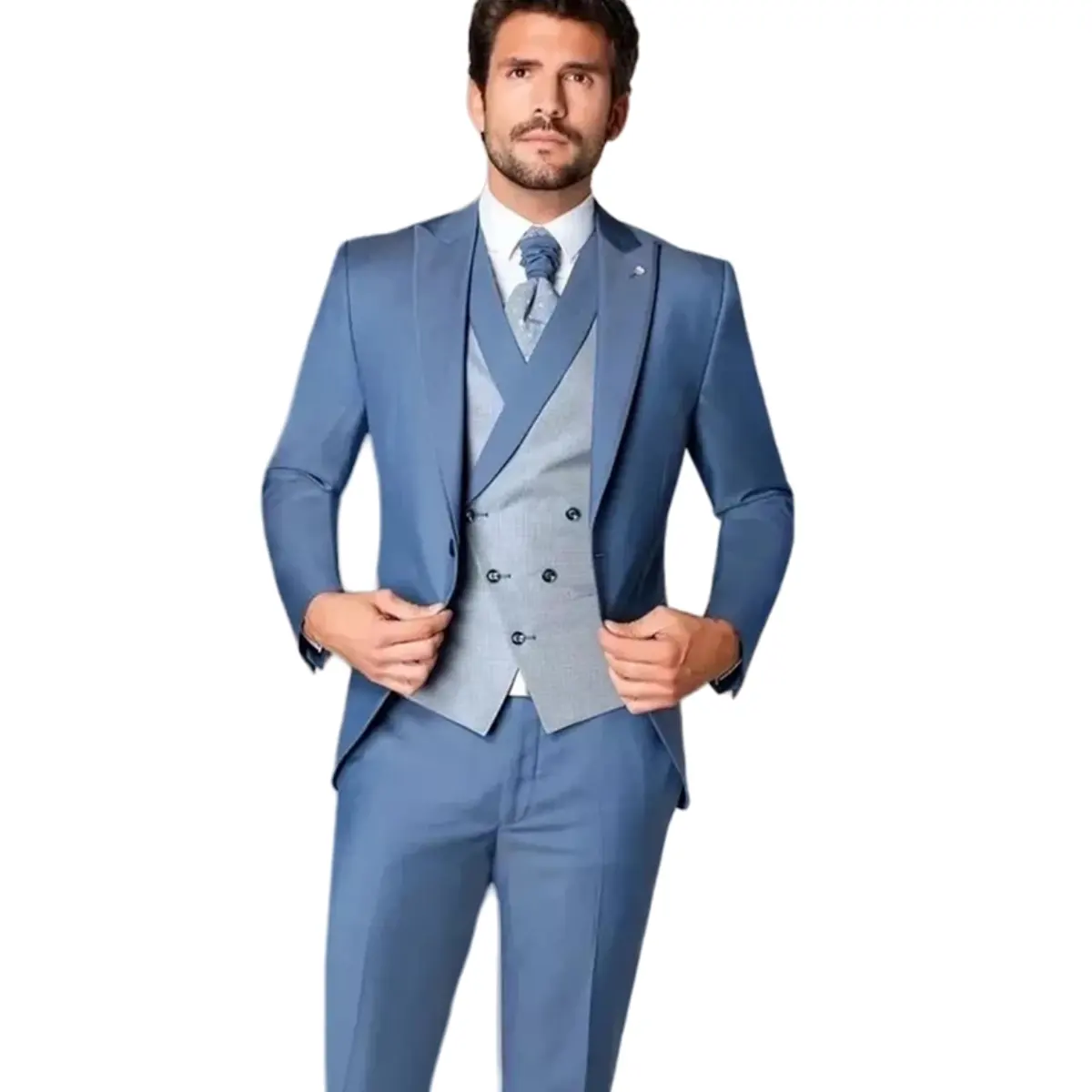 वेडिंग प्रोम टक्सीडो के लिए नवीनतम पुरुष सूट 3 पीस बेस्ट मैन कस्टम मेड हैंडसम फॉर्मल ब्लेज़र बिजनेस कोट+पैंट+बनियान