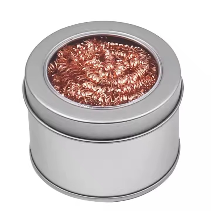 Cleaner Ball Cleaning Ball Desoldering Soldering Iron Mesh Filter Cleaning Nozzle Tip Copper Wire Metal Dross Box