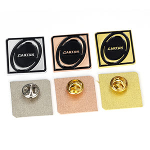 Spilla Personalizzata con Logo Aziendale Placcata in Argento e Oro, Distintivo Smaltato per Dipendenti - Product Image 1