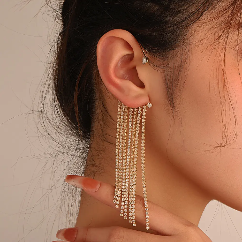 Anting Kristal Emas Mode dan Perhiasan untuk Wanita Grosir N2204287