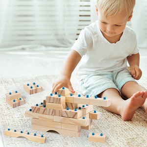 Nouveauté, <span class=keywords><strong>jeu</strong></span> de construction en bois DIY, petit architecte, blocs de construction en bois naturel, jouet de construction sûr pour les petits, jouets d'empilage multiples - Product Image 2
