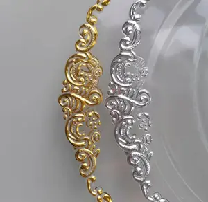Altın veya gümüş renk jant masa dekorasyon temizle olay için plaka altında suplalar yeni tasarım desenli jant