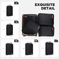 Logo personnalisé Ensemble de 5 sacs organisateurs de voyage extensibles Cubes d'emballage de compression pour valise de voyage