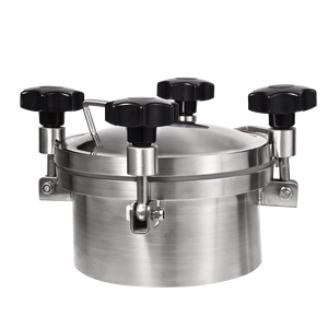 위생 스테인레스 스틸 SS304 SS316L 식품 등급 압력 라운드 전체 유리 맨홀 커버 탱크 외부 개방 맨홀 커버 - Product Image 3