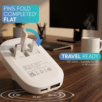 Produits les plus vendus 2026 : Chargeurs et adaptateurs de voyage ultra-minces et rapides, chargeur mural pliable 20W avec prise UK, chargeur PD QC GAN