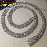 Collier Chaîne Maille Cubaine VVS Moissanite Argent Sterling 925 10MM Diamant de Haute Qualité Bijoux Fins Personnalisés Bling Bling Style Hip Hop