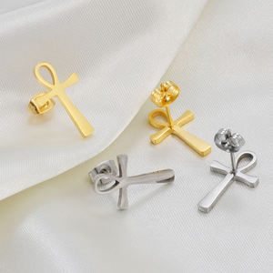 ต่างหูแบบติดหูทรงอังค์ สไตล์อียิปต์โบราณ ดีไซน์ทันสมัย ขนาด 1.9 ซม. สำหรับผู้หญิงและเด็กผู้หญิง แรงบันดาลใจจากกุญแจแม่น้ำไนล์ # 273921 - Product Image 6