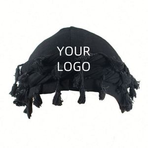 For Men Vintage Twist <b>Wraps</b> Satin Lined Turban <b>Head</b> Scarf Lightweight Tassel Beanie Hats Promotion Gift Fashion - Product Image 3