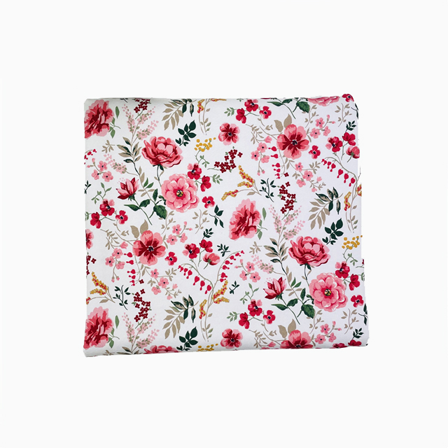 Цветочный узор с цифровой печатью, хлопковая лайкра, ткань 260 г/м2