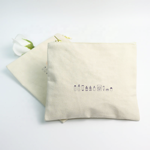 卸売カスタムデザインロゴプリントプレーンオーガナイザーキャンバスポーチトイレタリートラベルメイク化粧品バッグギフトペンシルコットンファッション - Product Image 1