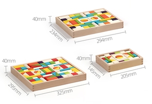 Child Safe Non-Toxic Smooth Edge Colorful Large <b>Blocks</b> Kids <b>Building</b> Stacking Wooden Castle <b>Set</b> - Product Image 6
