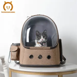 Mochila astronauta transparente para transportar animais, mochila para transporte de animais de estimação para viagens ao ar livre