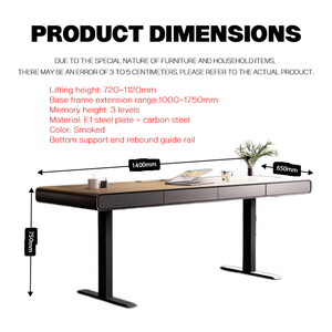 <strong>Desk</strong> Electric Lift Rounded <strong>Desk</strong> Light Luxury Modern Solid Wood Study Italian Minimalist Computer Office - Product Image 3