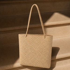 Eco-friendly Durable <b>Straw</b> Woven Tote <b>Bag</b> Solid Color Bohemian Style Open Top Summer Beach Women's Handbag - Product Image 3