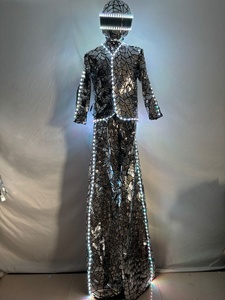 Trajes <span class=keywords><strong>de</strong></span> Robot <span class=keywords><strong>de</strong></span> Lujo con Espejos y Luces LED para Hombre Disfraz Luminoso con Zancos para Fiestas Clubes Escenarios Ballet y <span class=keywords><strong>Drag</strong></span> <span class=keywords><strong>Queen</strong></span> - Product Image 6