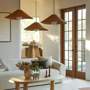 Lámpara Colgante Nórdica Minimalista Japandi para Isla de Cocina, Comedor, Metal y Ratán, Diseño de Alta Calidad, Hecha a Mano, Modelo <span class=keywords><strong>Davida</strong></span> - Product Image 3