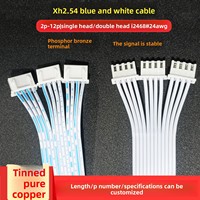 XH254 PH20 Kabel Pita Merah Putih Biru Terminal Blok Kabel Ujung Tunggal Ujung Ganda 2-pin 3-pin 4-pin 5-pin 6-pin 7-pin 8-pin