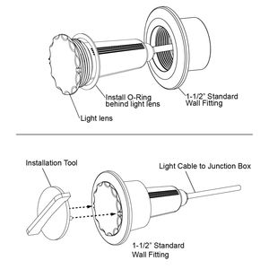 Éclairage LED raffiné sans niche pour <span class=keywords><strong>piscine</strong></span>, 1,5 pouce, multicolore changeant, 12W, 150FT, 100FT, pour <span class=keywords><strong>piscine</strong></span> - Product Image 6
