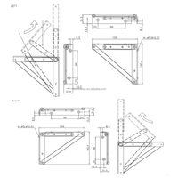 Mécanisme de table élévatrice pliable en acier Cadre de support de rebord réglable à charnière pour le mobilier scolaire et hospitalier