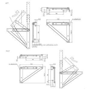 Acciaio pieghevole piano di sollevamento del tavolo meccanismo cerniera regolabile sporgenza cornice di supporto per scuola & ospedale mobili - Product Image 2