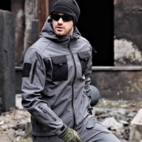 Veste tactique en polaire coupe-vent pour homme, pour l'hiver, les activités de plein air, camouflage, veste softshell pour la course à pied, le cyclisme, la randonnée
