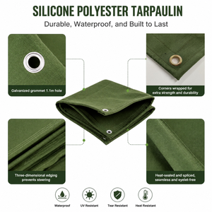 Bâche en toile enduite de silicone, imperméable, facile à nettoyer, résistante à la moisissure, anti-âge, ignifuge, pour auvent de jardin - Product Image 2