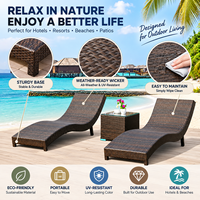 Chaise longue double en osier de haute qualité pour l'extérieur, idéale pour la piscine et la plage