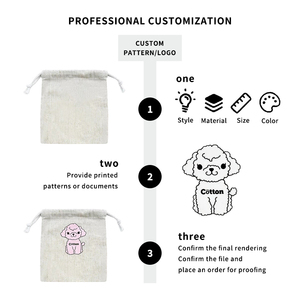 Nhà Máy Tùy Chỉnh 10x12 12x30 18x20 In Dễ Thương Nhỏ Bông Linen Dây Kéo Túi Đồ Trang Sức Túi Hoa Vòng Nút - Product Image 3