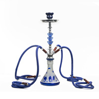 Nouvel ensemble complet de chicha arabe transfrontalier en verre dépoli avec tuyau en acrylique à quatre tubes, design créatif