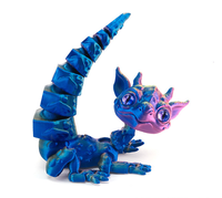 Figurine de dragon-gecko articulée imprimée en 3D, esthétique, en PLA flexible, figurine animale Kawaii, décoration de chambre, cadeau en gros, objet de collection