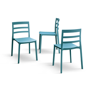 Luca <b>Chair</b> Set Of 4 Light <b>Blue</b> Polypropylene Indoor Outdoor <b>Dining</b> <b>Chairs</b> - Product Image 2