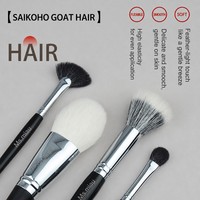 Ensemble de pinceaux de maquillage pour le visage, pinceau plat en fibre synthétique professionnelle avec manche en bois, étiquette privée