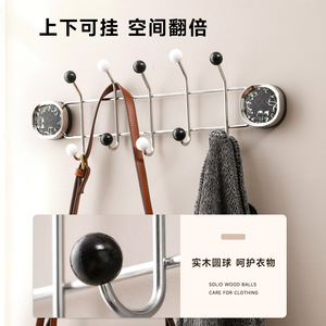 Suction Cup Coat <b>Hooks</b> Stainless Steel No Drill Wall Mounted Rectangle Clothing Organizer For <b>Door</b> And Bedroom - Product Image 4