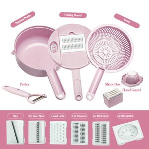 Coupe-légumes multifonctionnel manuel pour la cuisine domestique, avec panier de drainage en PP, <span class=keywords><strong>râpe</strong></span> et trancheuse à radis – Vente en gros - Product Image 3